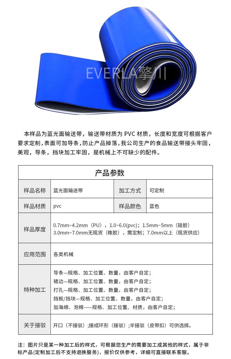 藍色pvc輸送帶