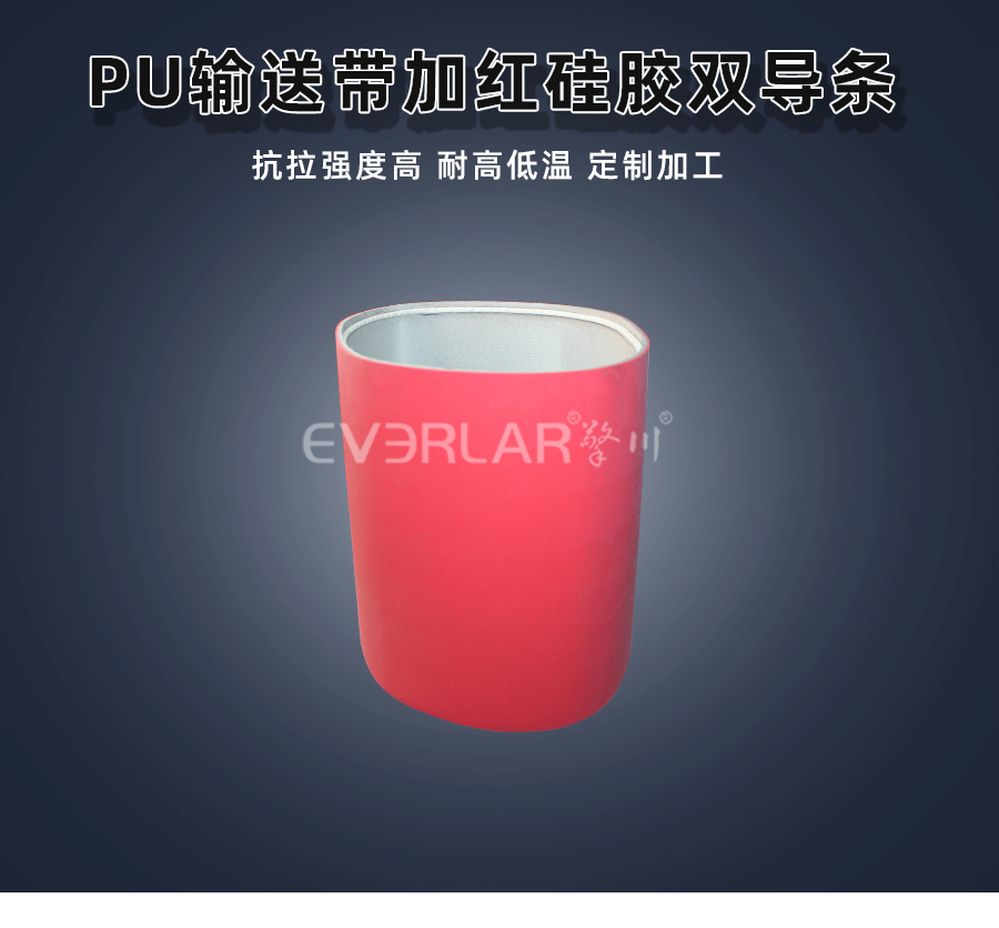 PU<a href='http://www.zgcinnotown.com.cn/shusongdai/' target='_blank'><u>輸送帶</u></a>加紅色硅膠雙導(dǎo)條詳情01