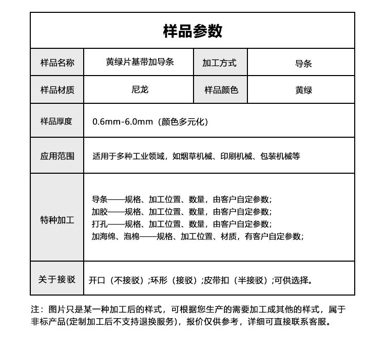 黃綠片基帶加導條